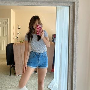 Blue short jeans from South Korea
